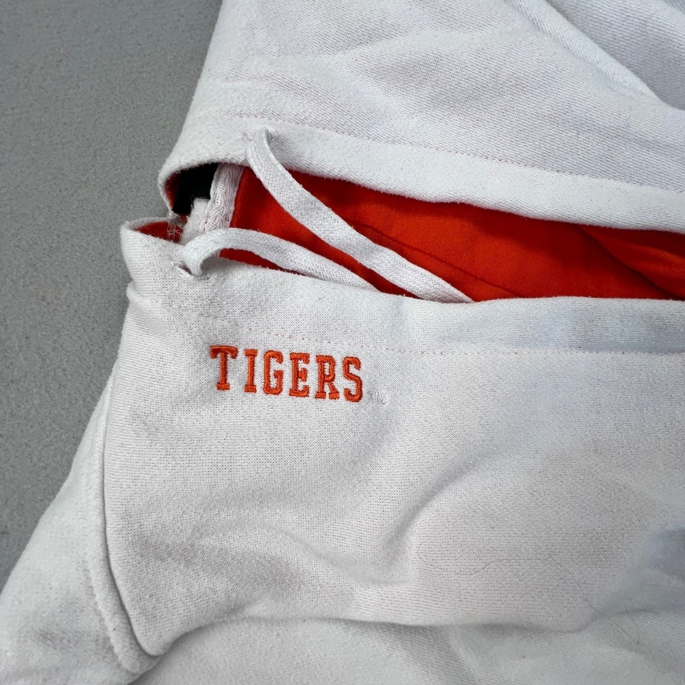 Colosseum Clemson Tigers Hoodie Mens XXL White Orange Spellout Paw Pullover NCAA - Picture 11 of 13